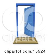 15524-Welcome-Door-Mat-In-Front-Of-An-Open-Blue-Door.jpg